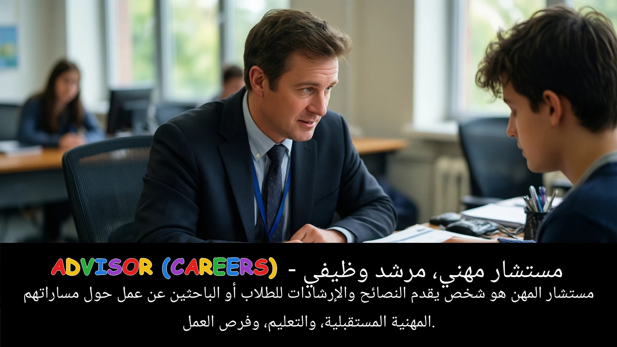 Arabic Illustration for advisor (careers)